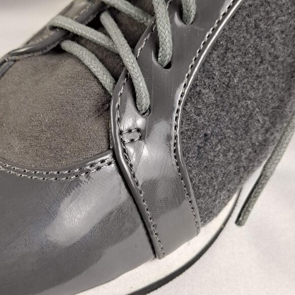 J Renee MacKenna Size 8M Gray Patent Flannel and Suede Lace Up Sneakers NWT - Picture 10 of 13